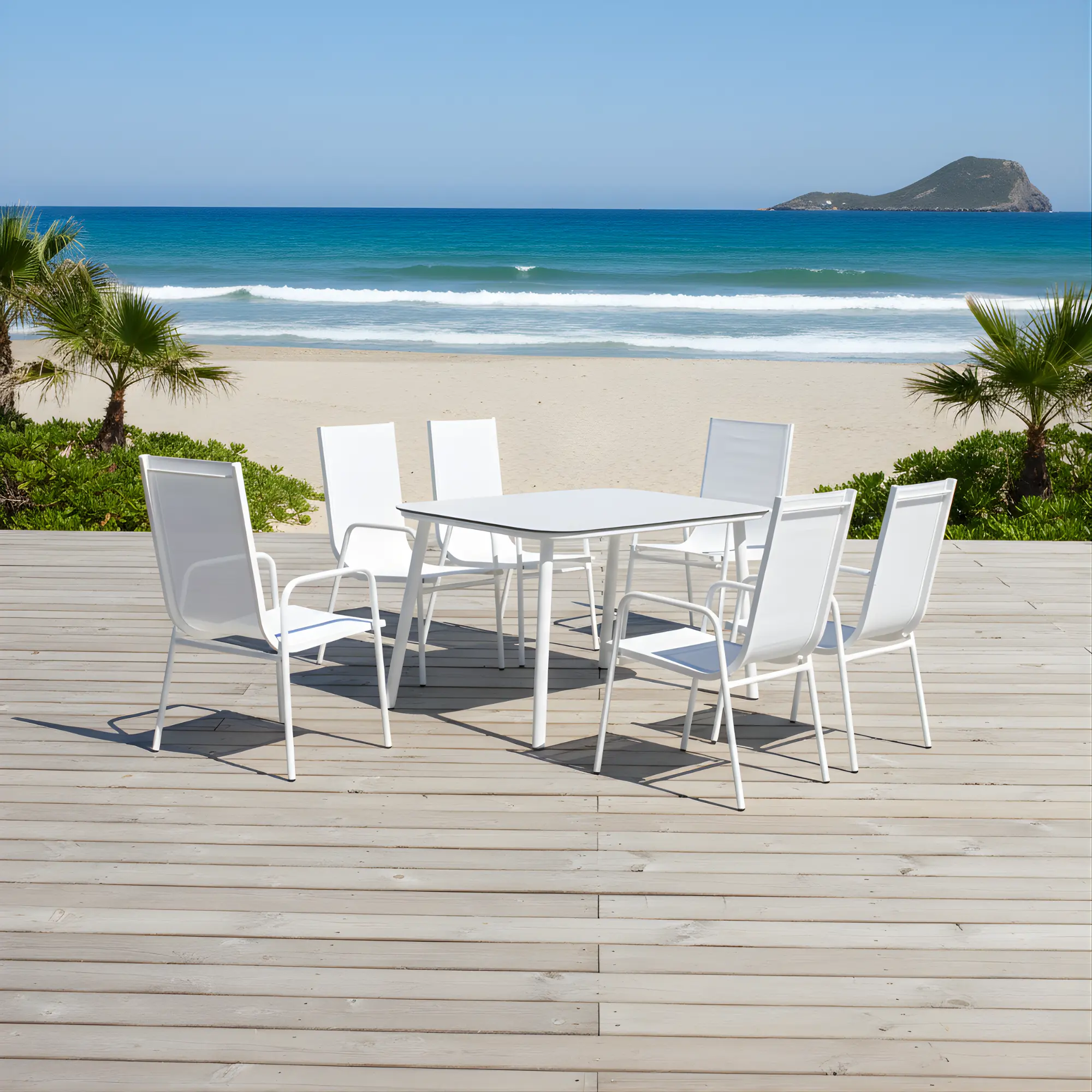 Mesa de aluminio para jardín Mundra 150