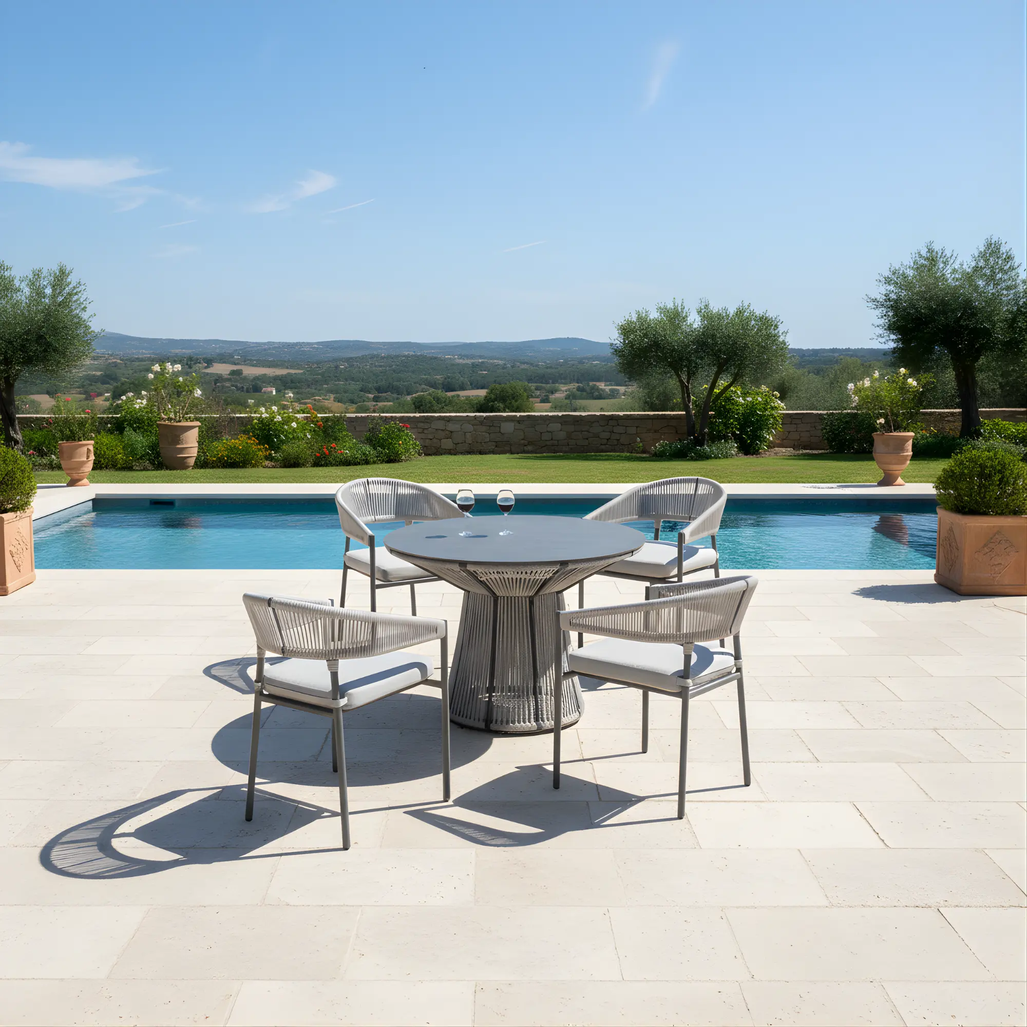 Mesa de jardín de cuerda Rodhos 120