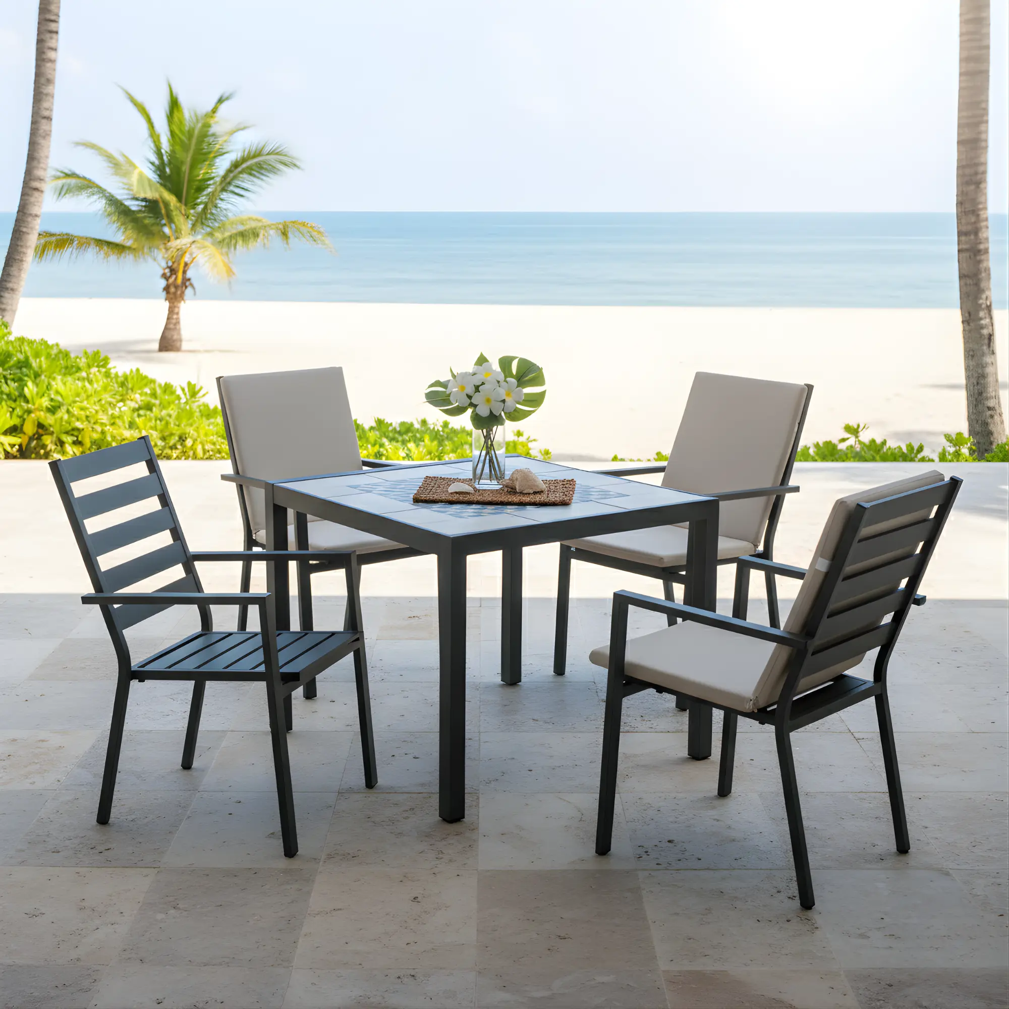 Mesa de jardín con mosaicos Góndola 90 - Imagen 4