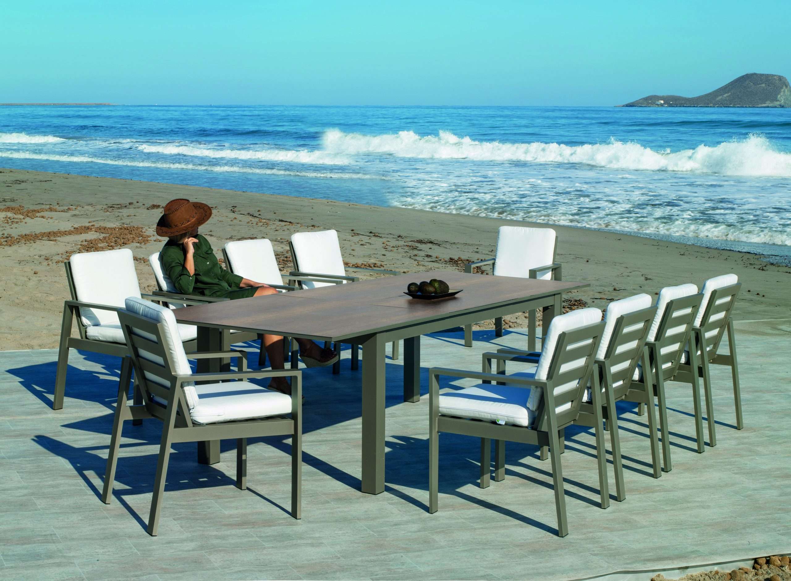 Mesa de aluminio extensible Camelia hpl 220