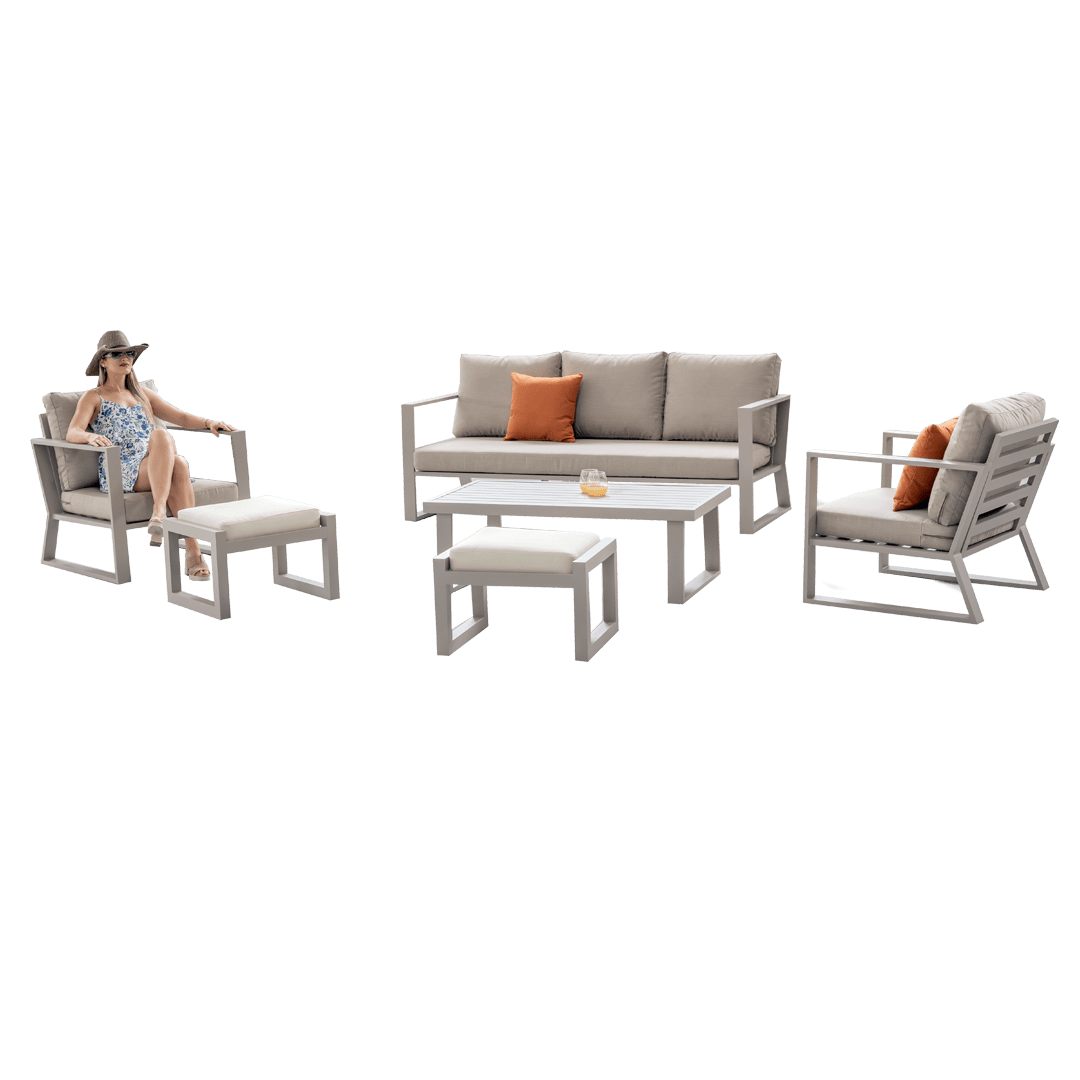 Conjunto de Exterior Bolonia-8 Respaldo Fijo