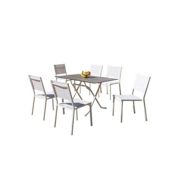Conjunto de mesa y 6 sillas