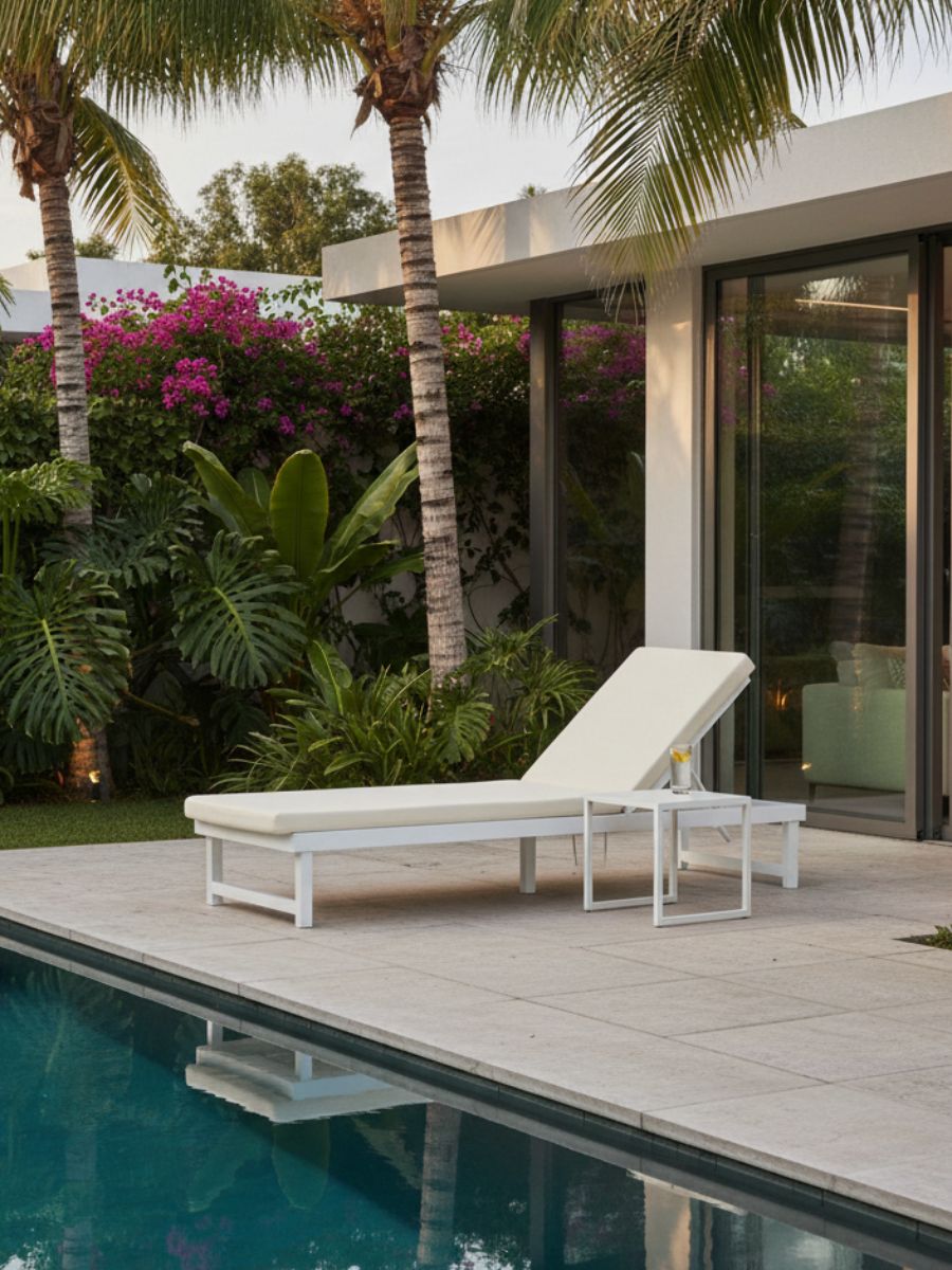 Tumbona para hostelería con ruedas Nilo