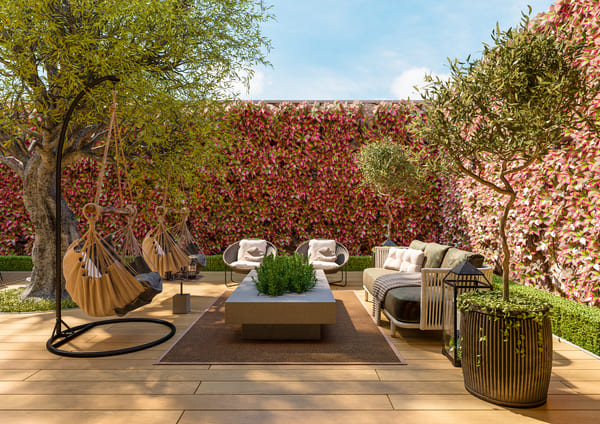 Diseño exterior de una villa mediterránea